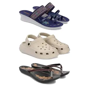 Women's Comfortable Sandal,Casual Lightweight Sandal for Everyday Wear | BT-(3-COMBO)-1947-OO1-O19-5-EURO-36
