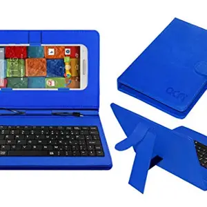 ACM Keyboard Case Compatible with Motorola Moto X 2nd Gen 2014 Mobile Flip Cover Stand Direct Plug & Play Device for Study & Gaming Blue