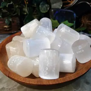 HONEST CRYSTAL SELENITE TUMBLE, PEBBLES (5 - PCS)