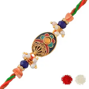 VOYLLA Men's Bejewelled Thread Rakhi For Brother|Pack Of 1|Rakhi Special|