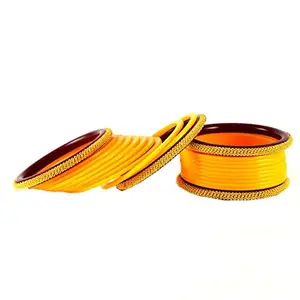 MAYA FASHION Yellow Plain Acrylic Bangle Elegant Extra Large Size Bangle | Perfect Fit for Plus Size banglesTrendy and Comfortable Fit for woman and girls | (Sku-ban1559)