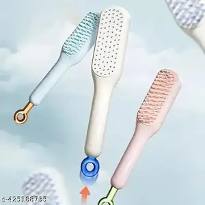 Self-Cleaning Hair Brush with Rotating Head, Anti-Static Massage Comb for Women, Multicolour