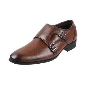 Metro Men Tan Double Monk Starp Leather Shoes UK/9 EU/43 (19-204)