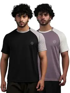 CHKOKKO Gym Tshirt for Men Workout Regular Fit Sports Activewear Man Tshirts with Round Crew Neck and Half Sleeves for Yoga Running&Outdoor Activities