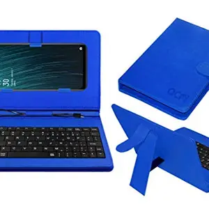ACM Micro USB Direct Plug & Play Device Keyboard Case Mobile Stand Flip Cover Compatible for Oppo A5s for Study & Gaming Blue