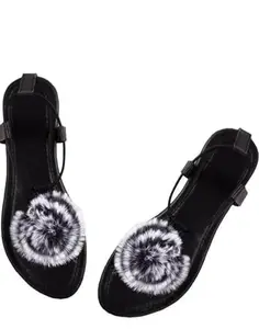 Women's Ethnic Traditional Slip-On Flats Cushioned Beautiful for Comfort | Comfortable & Stylish for Girls & Women KF_3_Black_6 KF61