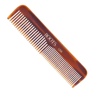 ROOTS Classic Comb | Dual Teeth For Styling & Detangling | Round Teeth prevent Hair & Scalp damage | For Women with Straight, Long,Wavy Hair | Wet & Dry use | Length - 4.9 Inch | Model No - 120A