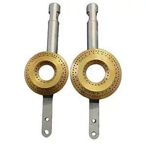 Itida Itida Gulla Cut Gas Stove Burner Set with 100% Brass Cap for High Flame in Set of 2 (Sizes Large 24 x 7.8 x 6 & Small - 23 x 6.8 x 6CM)