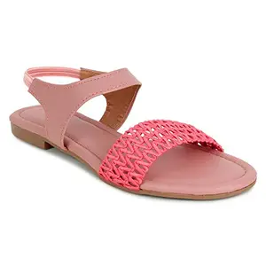 Stepee Comfortable Casual Flats Sandal/Slippers for Women and Girls (Pink, 7)