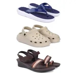 Women's Comfortable Sandal,Casual Lightweight Sandal for Everyday Wear | BT-(3-COMBO)-1859-OO1-1961-6-EURO-37