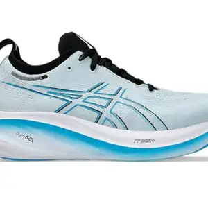 ASICS Mens Gel-Nimbus 26 Cool Grey/Bright Cyan Running Shoes - 10 UK (1011B794.023)
