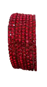 Generic C M Bangles Women's Traditional Ethnic Wear Bangle Set, Set of 8 (Red, 2.10 inch); [Bang-R8-2.10 ]