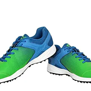 Nivia Men's Field-1 Mesh PVC Blue and Green Cricket Shoes - 7 UK