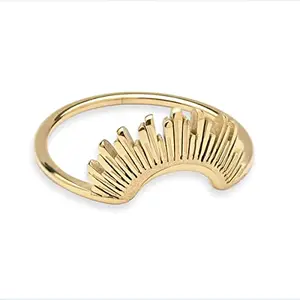 PALMONAS Rising Sun Ring- 18k Gold Plated (Size - 6)