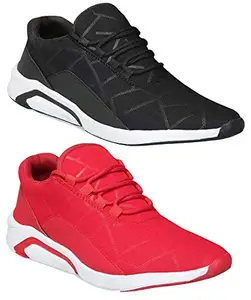 Axter Men Multicolour Latest Collection Sports Running Shoes - Pack of 2 (Combo-(2)-1242-1243)
