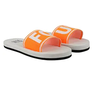 APPE free to be casual Men Casual Slides Slippers & Flipflops Comfortable and Skid Resistant For Men Orange Neon- 9 Uk/India