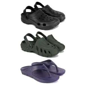 DRACKFOOT Men's Sandals | Lightweight Wear| Stylish & Easy to Wear For Men'S GR-SAN-(3-COMBO)-3123-3137-3153-8