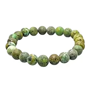 AMEER'S BOOK African Turquoise Bracelet for Women Men's Gifts - Protection Healing Crystal Bracelet - 8mm Gemstone Beaded Adjustable