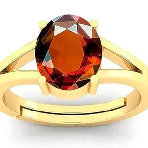 SIDHARTH GEMS 7.25 Ratti Gomed/Hessonite Ring Natural Quality & Original Stone Panchdhatu Adjustable Gold Ring for Men and Women