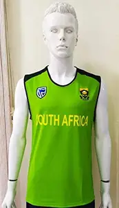 BOWLERS South Africa ODI Sleeveless Jersey (60 (Around 150 KG), DE VILLIERS)