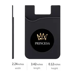 Plan To Gift Set of 3 Cell Phone Card Wallet, Silicone Phone Card Id Cash Wallet with 3M Adhesive Stick-on Princess Printed Designer Mobile Wallet for Your Phone & Tablet