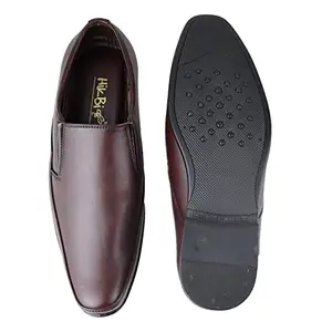HIKBI Synthetic Leather Formal Shoes Slip On for Men's Best for Office Wear Brown