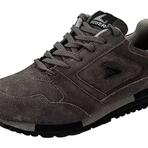 Bata Men's 833-2795-40 Grey Leather Lace Up Running Shoes (6 UK)