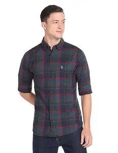 U.S. Polo Assn. Men's Slim Fit Shirt (UDSHT0801_Green