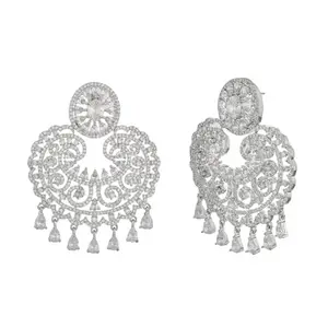 Voylla Sparkling Elegance The Queen's American Diamond Earrings|Women Danglers Earrings|Earrings For Women|American Diamond|CZ||Wedding|Ethnic|Party|Festive|Pooja|Gift for Women|