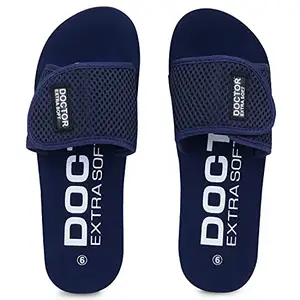 DOCTOR EXTRA SOFT Women's Orthopaedic and Diabetic Adjustable Strap Comfort Fitting Dr Flipflops and House Slippers for Women€™s and Girl€™s Slides OR-D-17-WOMEN-CUP-NAVY-8UK