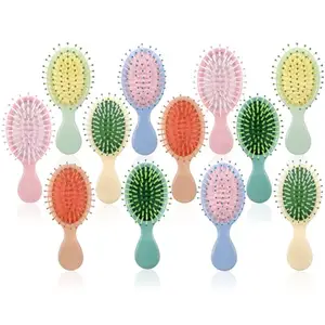 MAYCREATE® 12pcs Mini Hair Brush for Women Girls, Pocket Baby Hair Brush, Cute Kids Detangling Brush Set, Travel Soft Bristles Wet Dry Small Brushes for Most Hair Type