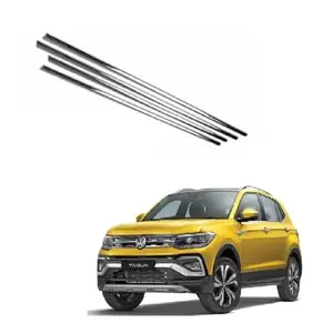 ROSHNEER Car Window Lower Garnish Stainless Steel Chrome Finish Exterior Compatible for Volkswagon TAIGUN Set of 4 PCS