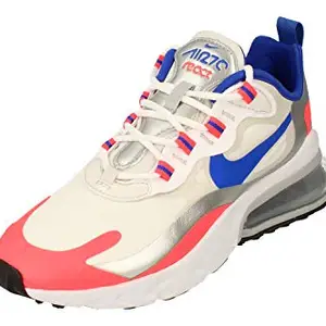 Nike Women's W AIR MAX 270 React Running Shoes 8.5US, White/Racer Blue-Flash Crimson