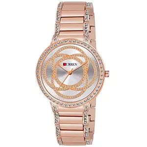 CURREN 3480 Fashion Casual Stainless Steel Watches Womens Dress Rhinestone Quartz Wristwatch Ladies Gifts