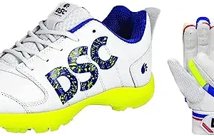 DSC 1500398 Intense Attitude Men's Polyester Cricket Right Batting Gloves (Colour May Vary) Unisex-Adult Beamer Cricket Shoes Fluro Yellow-White Cricket Shoe - 10 UK (1502451)
