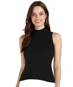 Women's Essential Crop Tshirts CT-03 (Medium, Black)