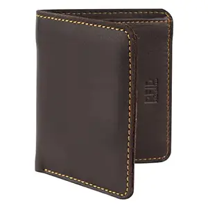ACCEZORY Brown Leather Bifold Wallet for Men