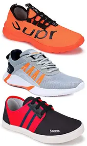TYING Multicolor (9216-9310-5011) Men's Casual Sports Running Shoes 9 UK (Set of 3 Pair)