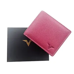 BLACK MAMBA Wallet Blocking Leather Wallet for Men || Men's Blocking Genuine Leather Bi-Fold Wallet || Pink Color Pack of 1