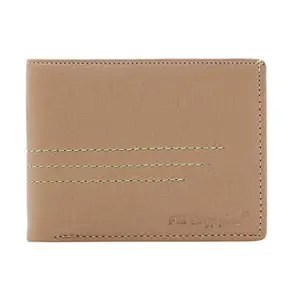 FILL CRYPPIES Men's Stylish Beige Artificial Coin Pocket Wallet (5 Card Solts)