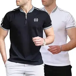 Lymio Men's Solid Cotton Rich Polo T Shirt | Collar Tshirts | Half Sleeves | Plain-Regular Fit (Available in Plus Size and Combo Pack of 2)