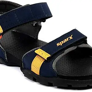 Sparx Men's Navy Blue Yellow Sport Sandal (SS-109)