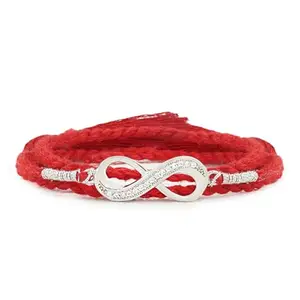 ZAVYA 925 Sterling Silver Infinity Cubic Zirconia Rhodium Plating Silver Rakhi | Rakhi for Brother-Happy Rakshabandhan | With Certificate of Authenticity and 925 Hallmark