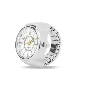 Mini Dial Silver Ring Watch for Women, Adjustable