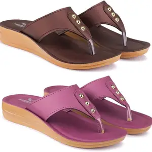 BERSACHE Extra Soft Classic Casual Flip Flops for Women with Regular wear | Ultra Soft & Flexibility Technology | HT-Flip Flop-6164-6163 Multicolor