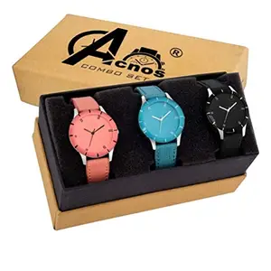 Acnos® Premium Analog Multi-Colour Dial Women's Watch Girls Combo