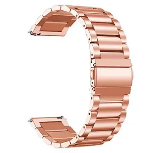 ACM Watch Strap Stainless Steel Metal 22mm compatible with Boat Wave Astra 3 Smartwatch Belt Luxury Band Rose Gold