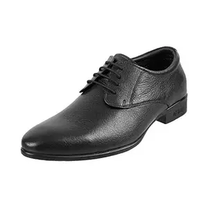 Metro Men Black Leather Flat Shoes (Size EURO42/UK8) 19-5024-11-42-BLACK