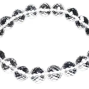 aldomin� Natural Energized Clear Quartz Dimond Cut 10 MM Bead Bracelet