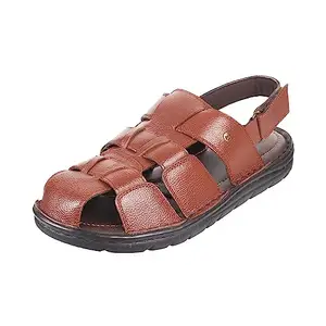 Metro Men Brown Leather Sandal UK/10 EU/44 (18-190)